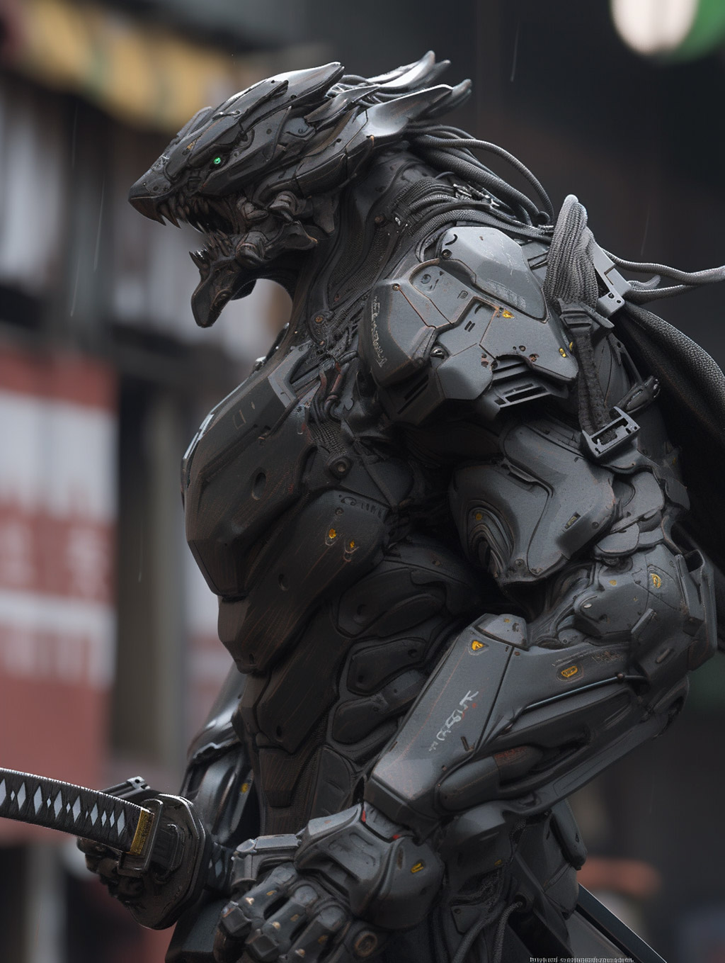 Midjourney - 中国风龙头机器人模型Midjourney关键词机械-Ai宇宙吧-