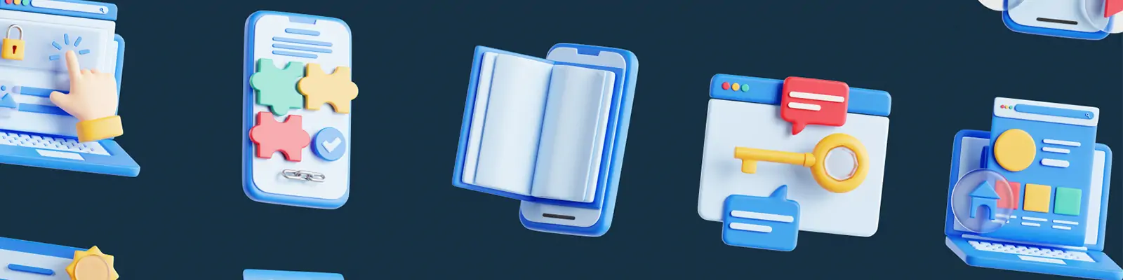 3D立体商务电商营销APP网页图标插图blender设计素材模型