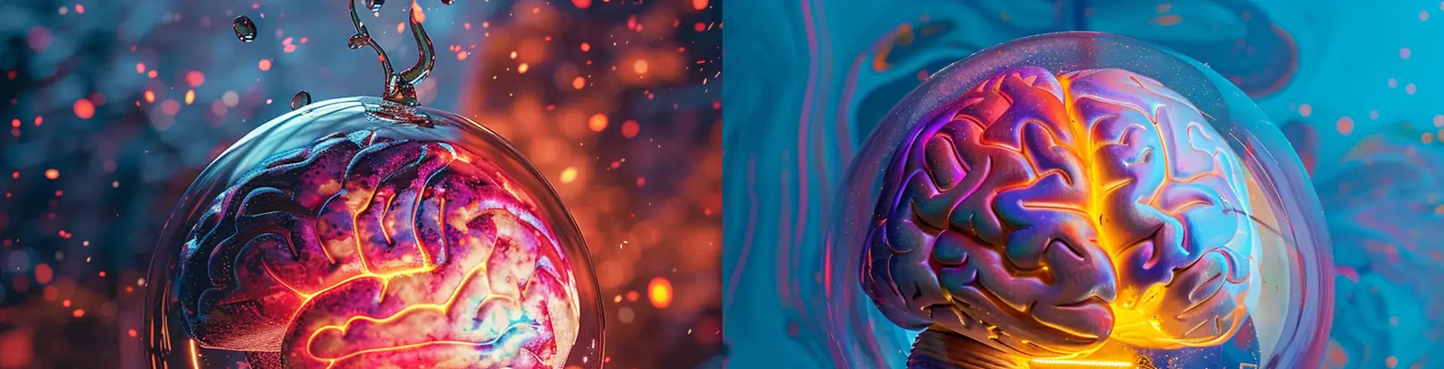 创意彩色光效灯泡大脑idea立体图像海报midjourney关键词咒语