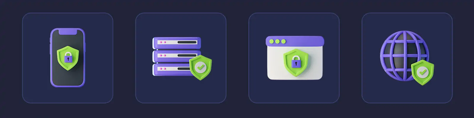 3D立体商务网络信息系统安全防护png图标插图blender设计素材模型