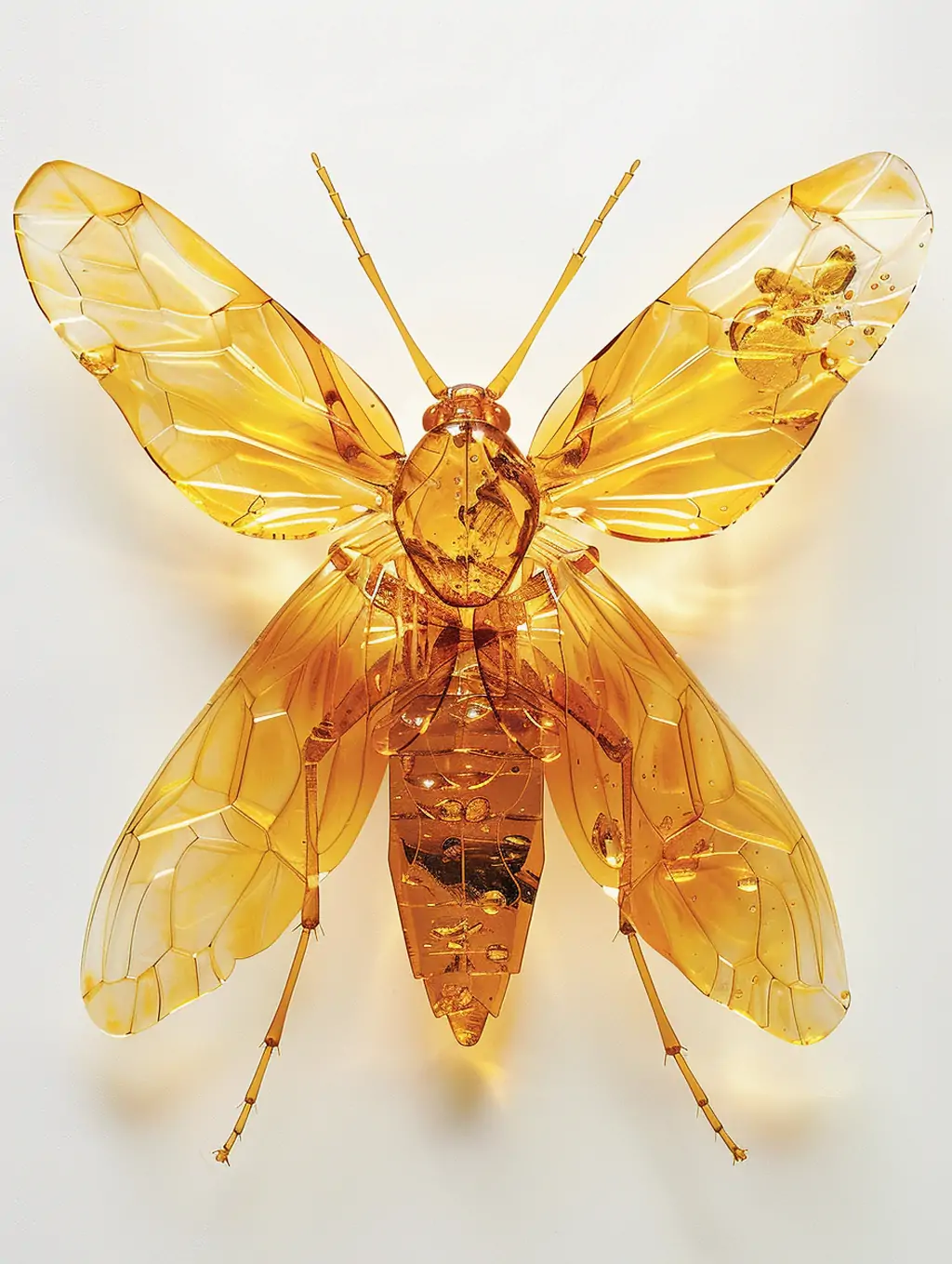 逼真立体黄色水晶透明琥珀昆虫动物蚊子标本模型摄影海报midjourney关键词咒语 - Ai宇宙吧--Ai宇宙吧-