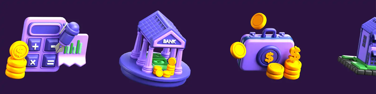 3D立体商业金融经济财务png图标插图blender设计素材模型