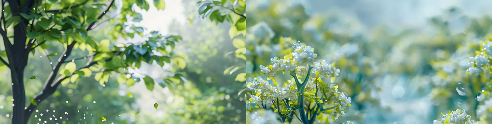 创意春天透明玻璃鲜花植物树木微型景观场景插图海报midjourney关键词咒语