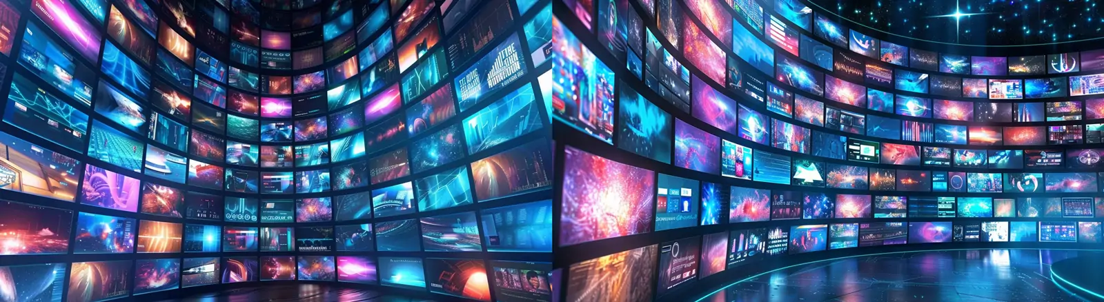 未来科技屏幕视频娱乐媒体数字墙三维立体空间背景midjourney关键词咒语