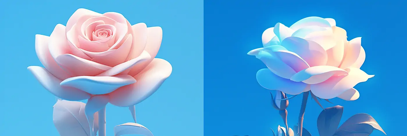 鲜花玫瑰花立体图标iconMidjourney关键词提示词咒语