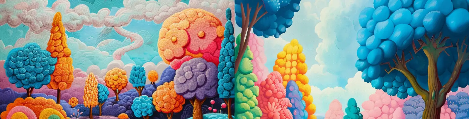 创意异想天开梦幻鲜花植物树木花园世界场景插图海报midjourney关键词咒语