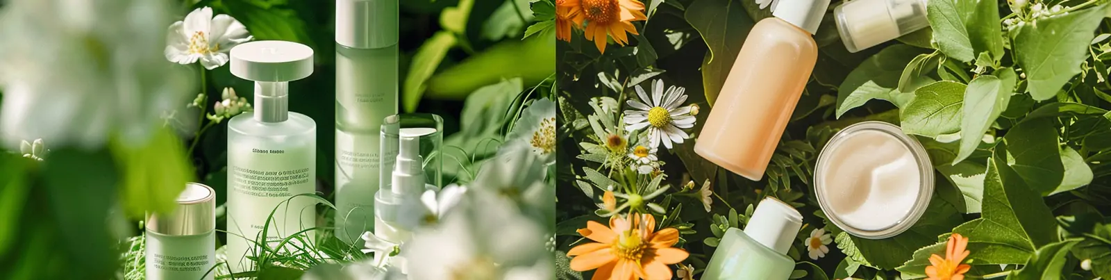 天然绿色有机植物花园鲜花化妆品护肤品产品摄影海报midjourney关键词咒语