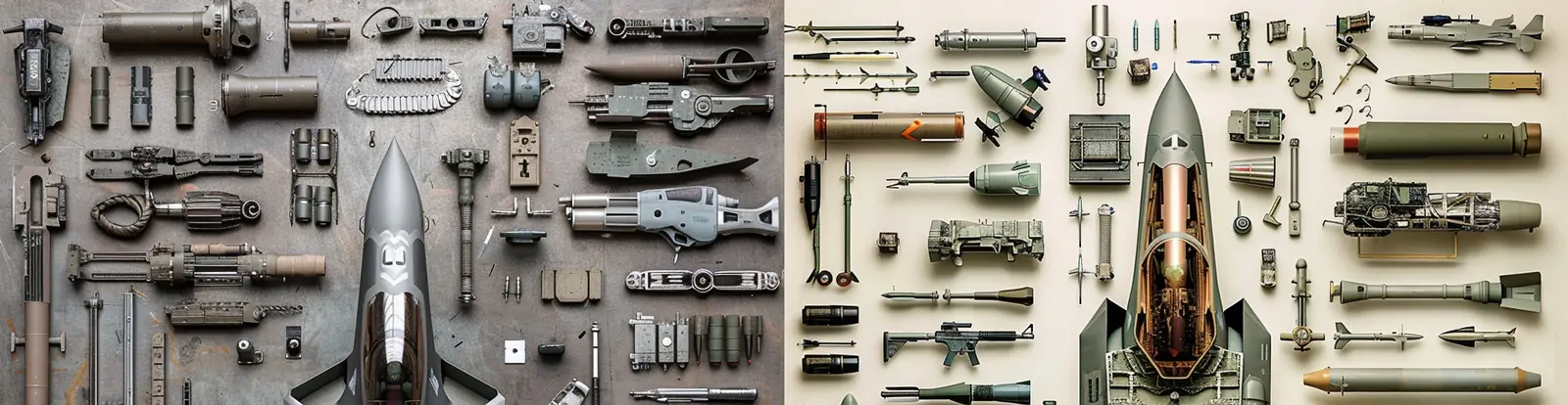 创意逼真立体金属飞机零件模型鸟瞰图海报midjourney关键词咒语