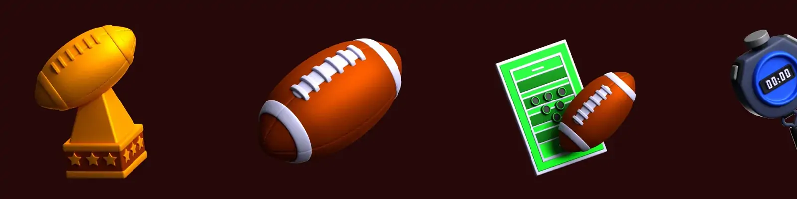 3D立体美式足球橄榄球体育运动元素图标插图blender设计素材模型
