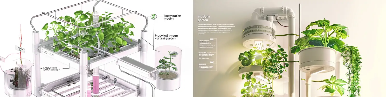 未来主义现代垂直花园植物蔬菜种植系统海报midjourney关键词咒语
