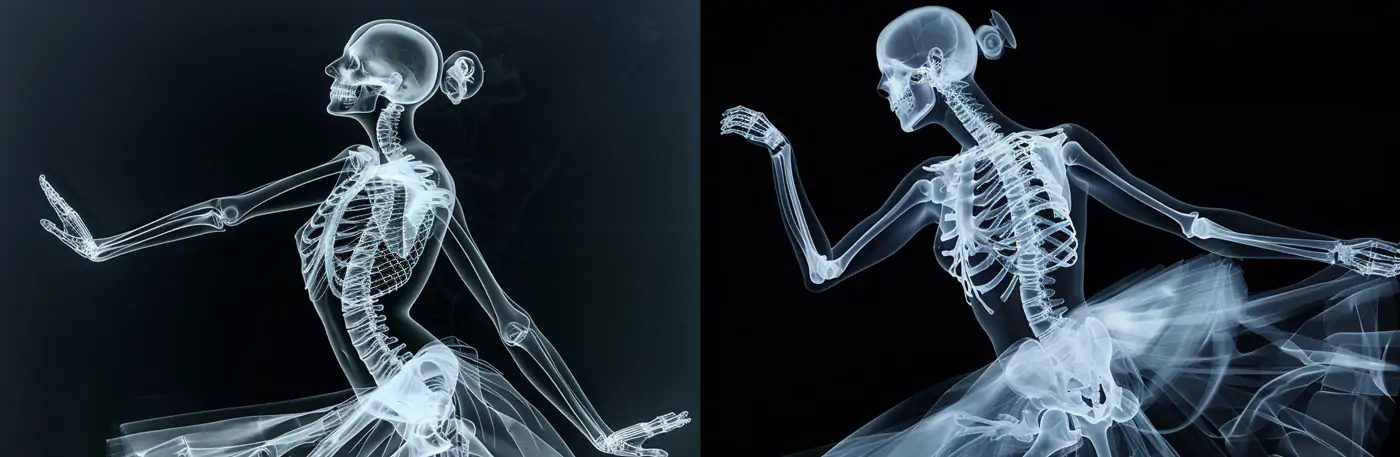 X射线芭蕾舞舞蹈模特透视感midjourney关键词提示词咒语