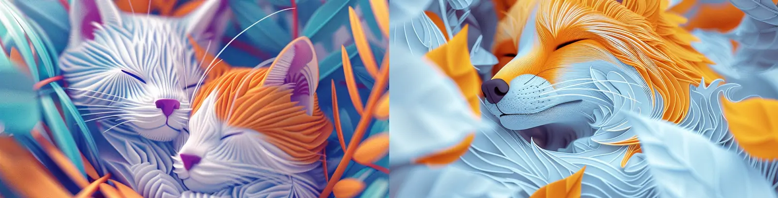 中国风极简主义彩色半透明狐狸丛林休息艺术图案插图绘画海报midjourney关键词咒语