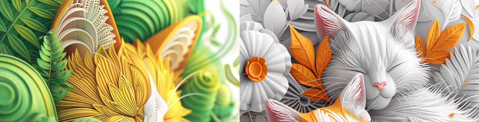 极简主义中国风立体浮雕猫咪丛林休息图案插图绘画海报midjourney关键词咒语