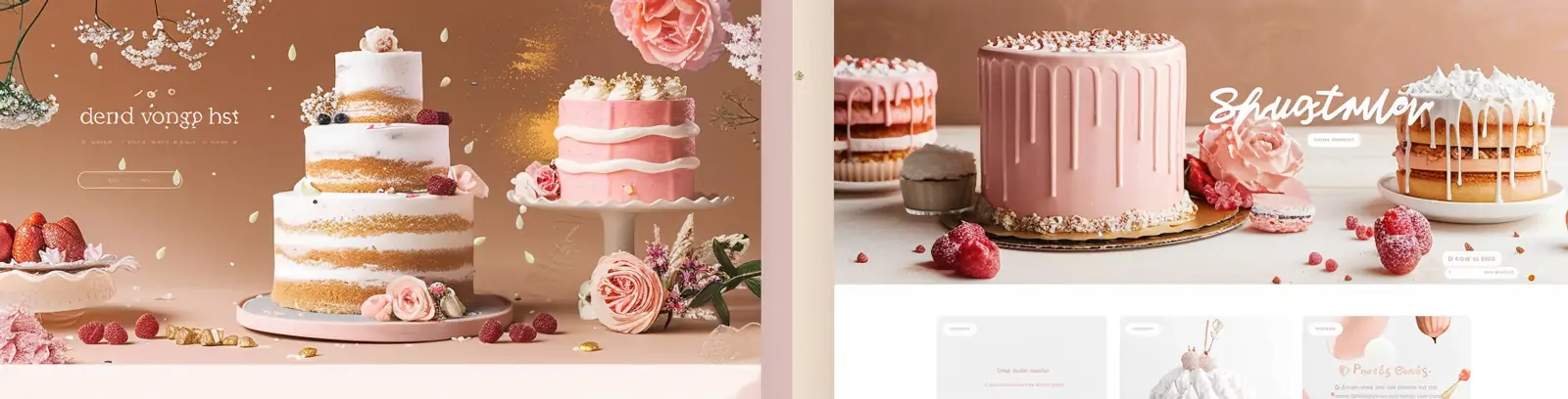 品牌甜品店蛋糕店宣传外卖平台主页网页设计模版midjourney关键词咒语