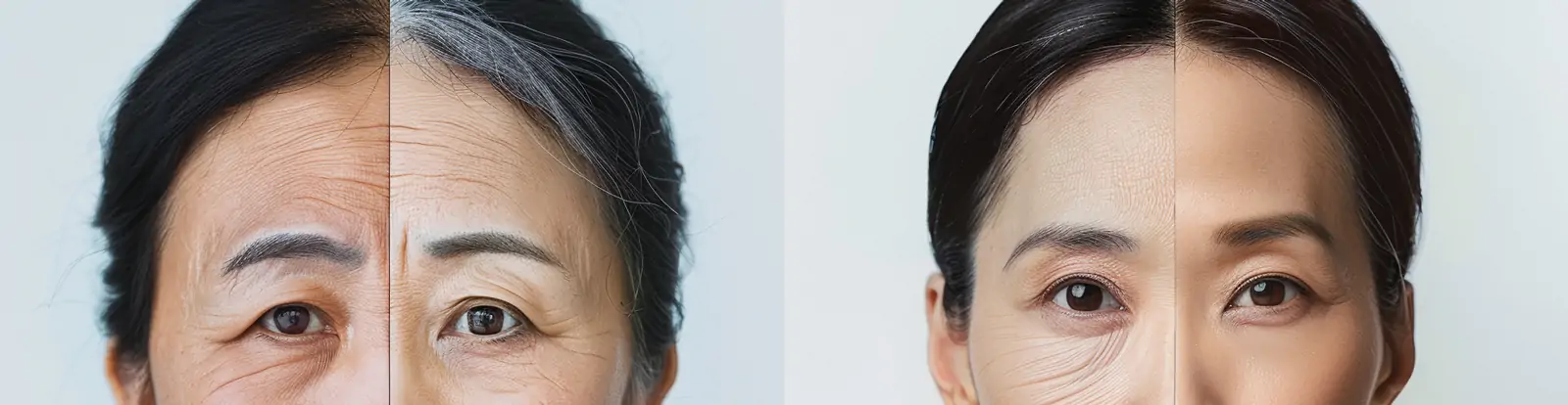 创意女性人物美容医美前后对比图合成海报midjourney关键词咒语