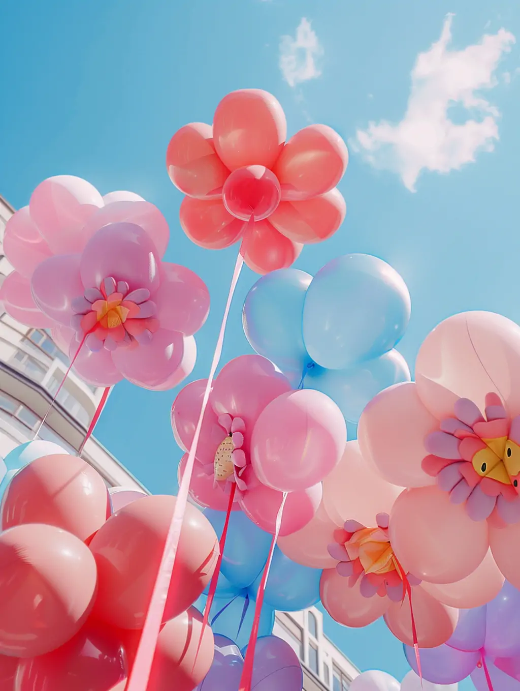 创意彩色鲜花气球节日庆祝场景摄影海报midjourney关键词咒语 - Ai宇宙吧--Ai宇宙吧-