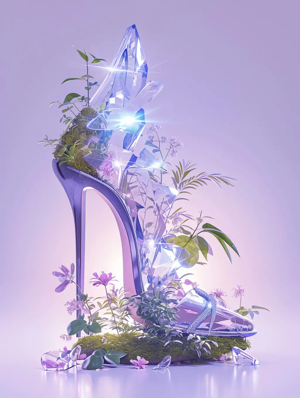 创意水晶透明玻璃舞鞋高根鞋Midjourney关键词提示词咒语 - Ai宇宙吧--Ai宇宙吧-