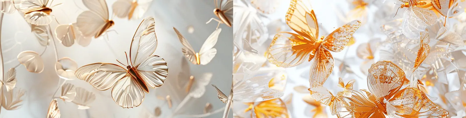 半透明磨砂玻璃金属质感烫金蝴蝶艺术摄影海报midjourney关键词咒语