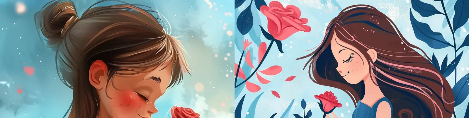 手绘动漫卡通迪士尼公主花园鲜花玫瑰动画场景插图海报midjourney关键词咒语