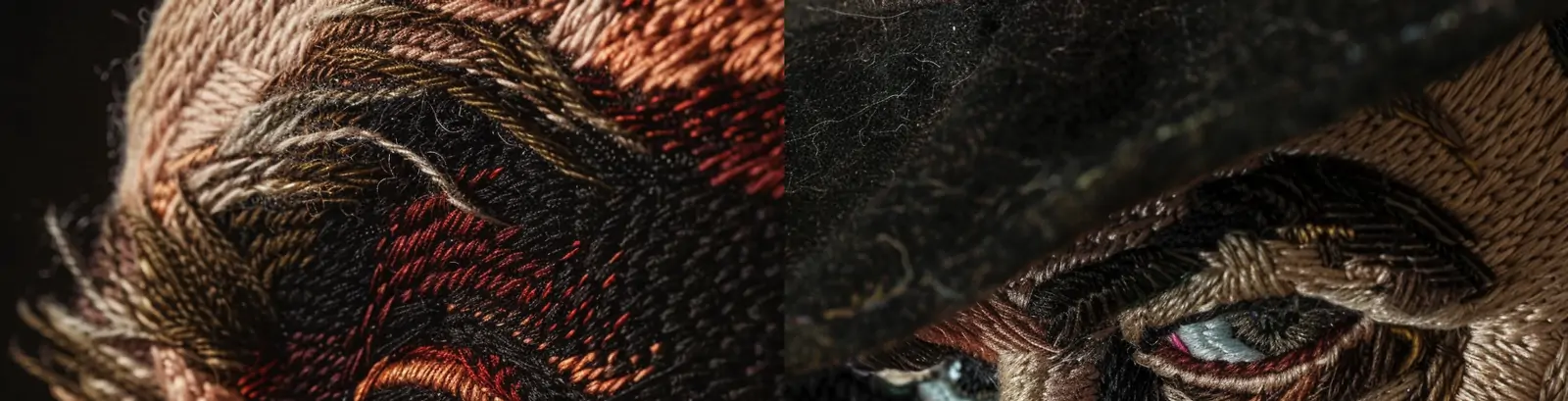 创意逼真人物刺绣作品摄影海报midjourney关键词咒语