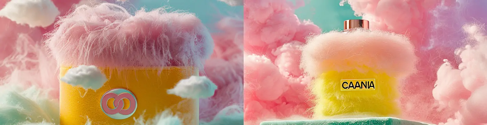 创意蓬松渐变彩色云朵香奈儿香水广告商业摄影海报midjourney关键词咒语