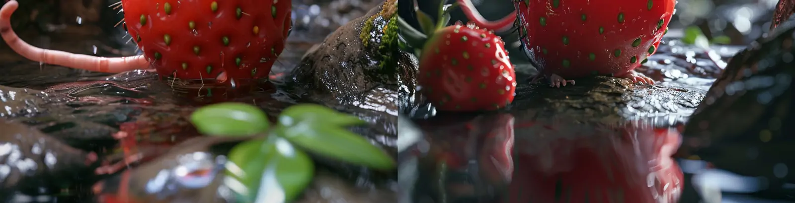 创意可爱草莓老鼠动作表情合成海报midjourney关键词咒语