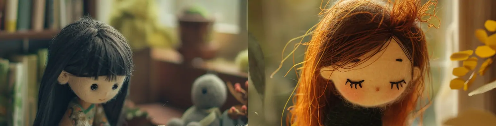 可爱卡通女孩快乐读书学习羊毛毡手工艺品人物模型midjourney关键词咒语