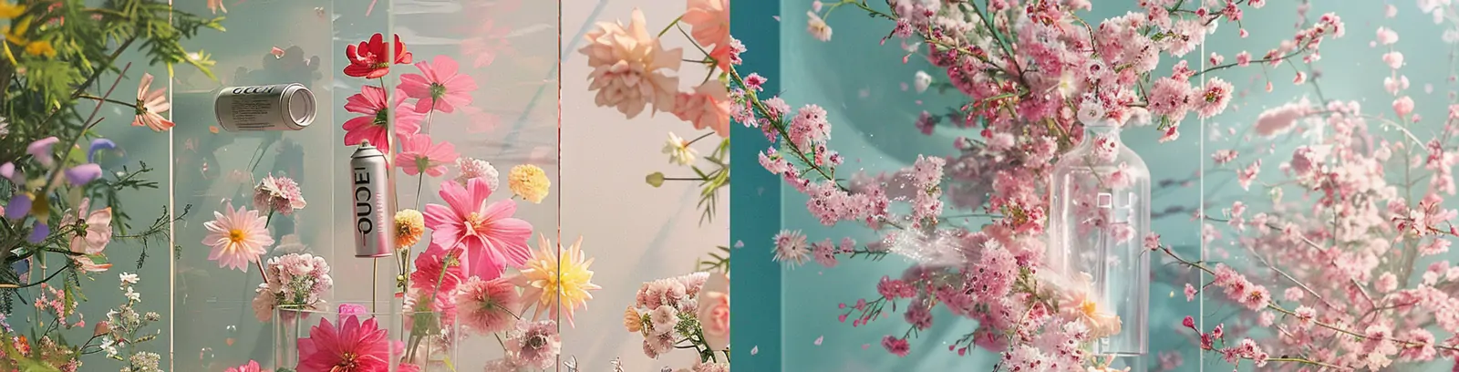 超现实透明玻璃室春天鲜花杂志封面海报midjourney关键词咒语