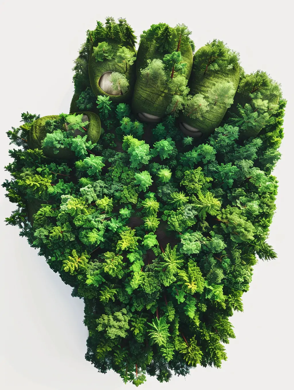 创意绿色森林植物拳头造型摄影海报midjourney关键词咒语 - Ai宇宙吧--Ai宇宙吧-