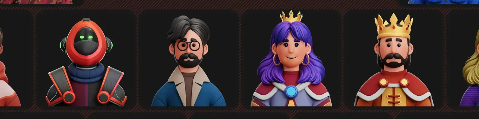 3D立体趣味卡通人物职业头像图标插图blender设计素材模型