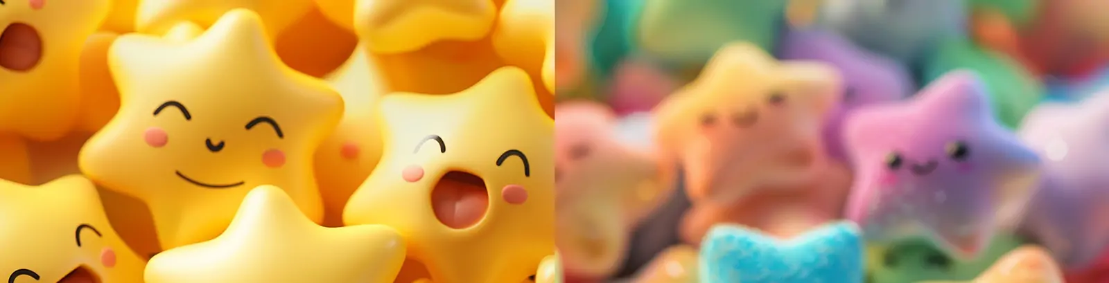 超可爱蓬松小星星表情包图案壁纸海报背景midjourney关键词咒语