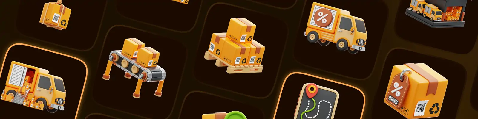 3D立体物流快递运输配送png图标插图blender设计素材模型