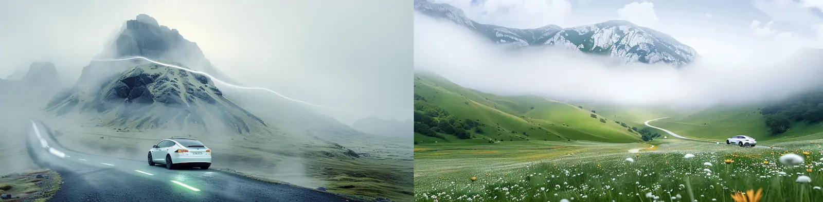 创意汽车自然山脉草原行驶场景摄影海报midjourney关键词咒语