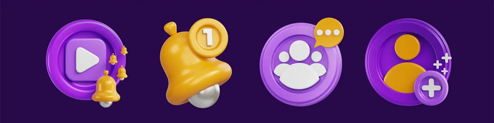 3D立体社交媒体电商元素png图标插图blender设计素材模型