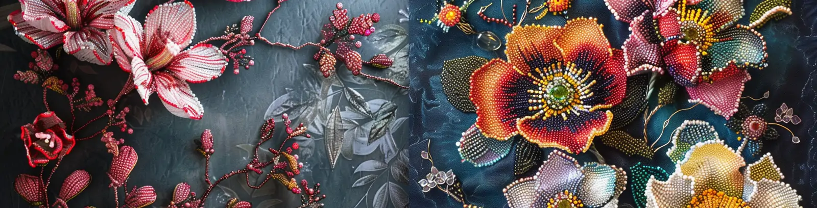 中国风东方艺术精致立体鲜花浮雕刺绣图案摄影海报midjourney关键词咒语