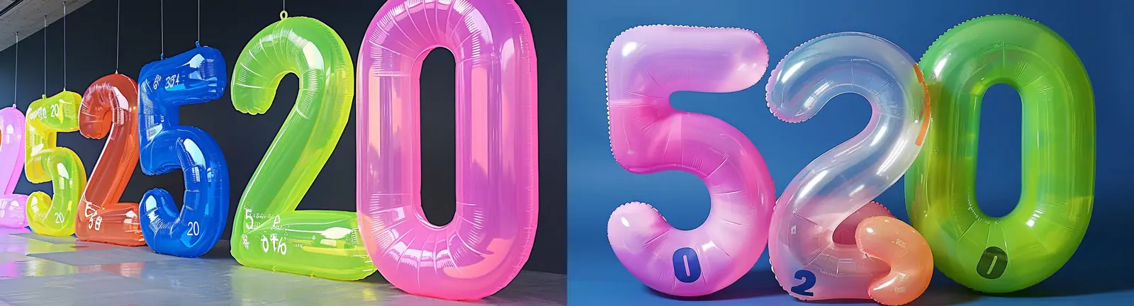 创意彩色充气气球字母数字520情人节装饰海报背景midjourney关键词咒语