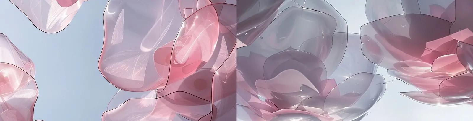 创意透明玻璃晶莹剔透粉红色莲花花瓣艺术摄影海报midjourney关键词咒语