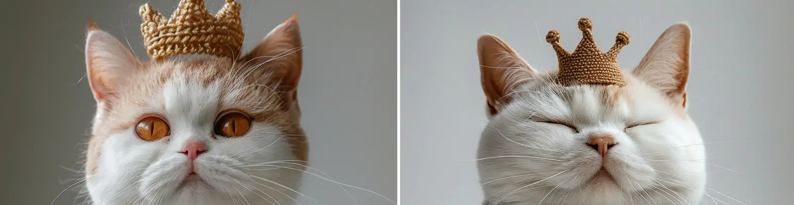 可爱白色针织猫咪王冠艺术摄影海报midjourney关键词咒语