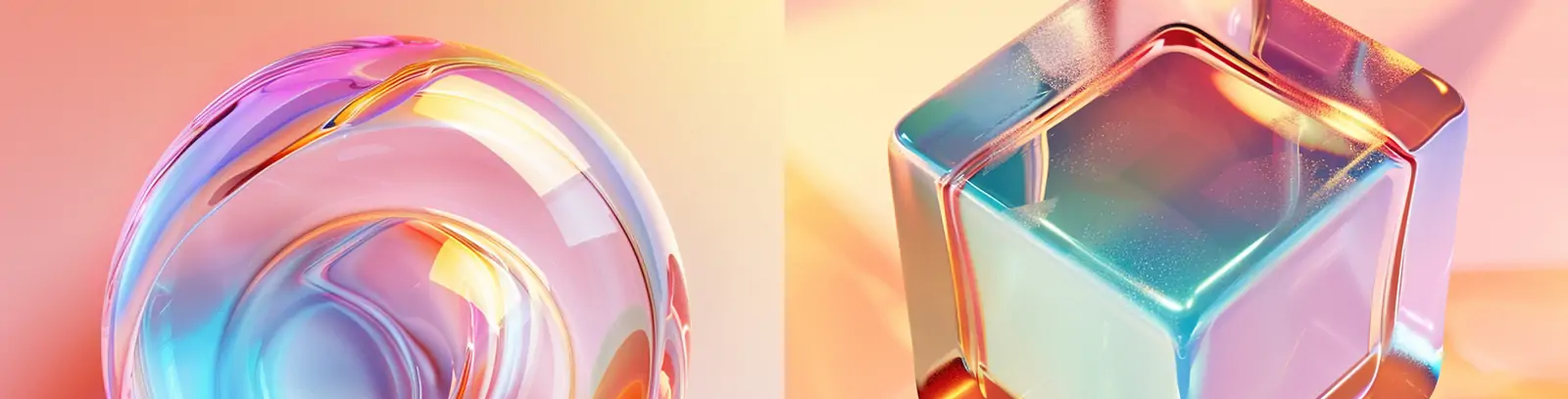 彩色渐变透明磨砂玻璃材质图形梦幻色彩海报背景midjourney关键词咒语分享