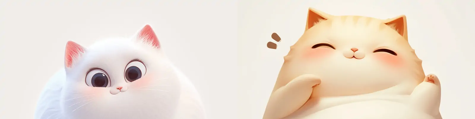 3D立体可爱卡通胖乎乎猫咪小猫动作表情插图绘画海报midjourney关键词咒语