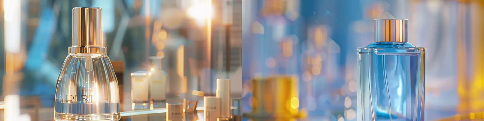 高端轻奢蓝色化妆品护肤品香水美妆产品广告摄影海报midjourney关键词咒语