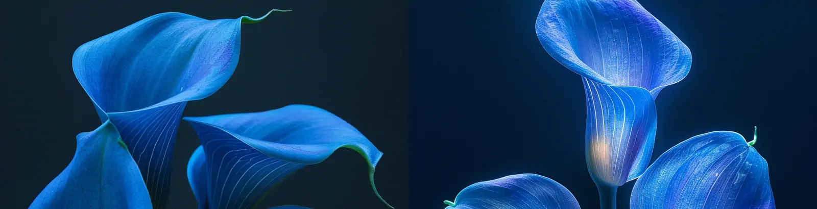 极简主义蓝色马蹄莲鲜花植物艺术摄影海报midjourney关键词咒语