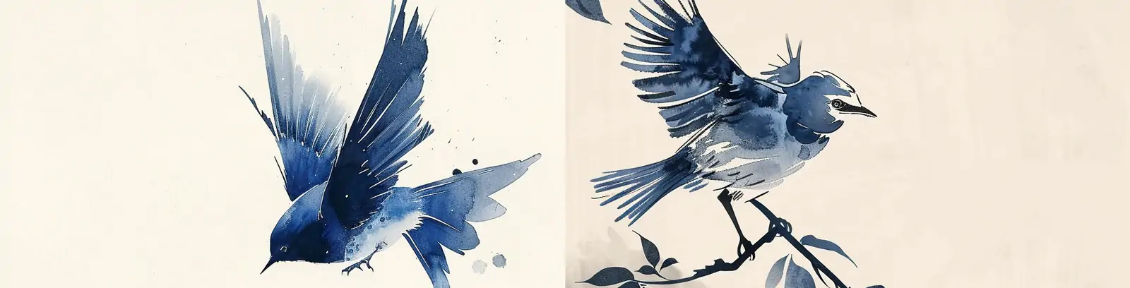 手绘极简主义中国风飞翔小鸟水墨画插图海报midjourney关键词咒语