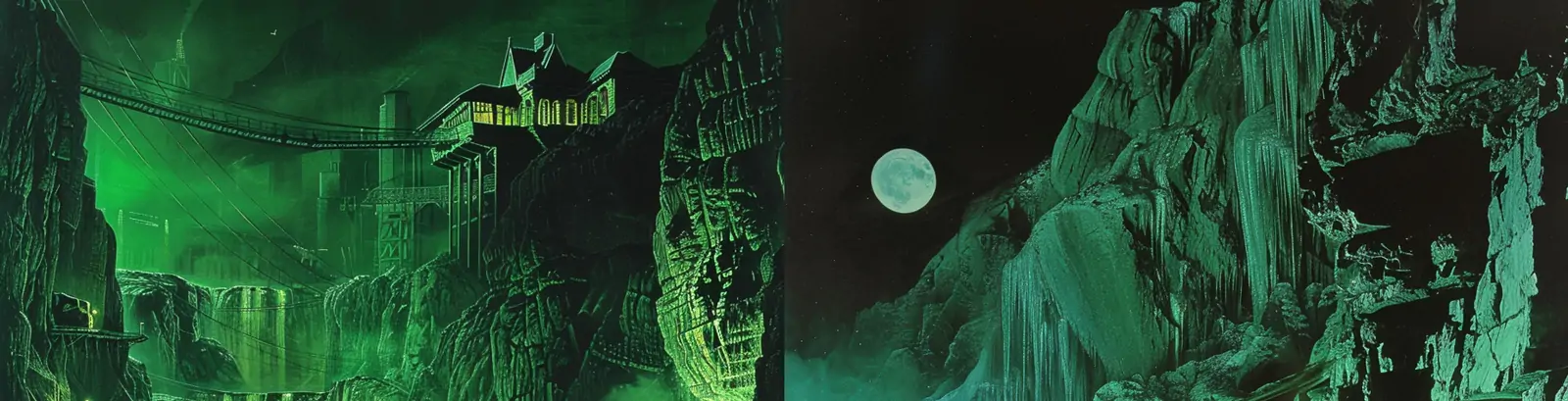 创意神秘绿色透明水晶玻璃矿石场景摄影海报midjourney关键词咒语