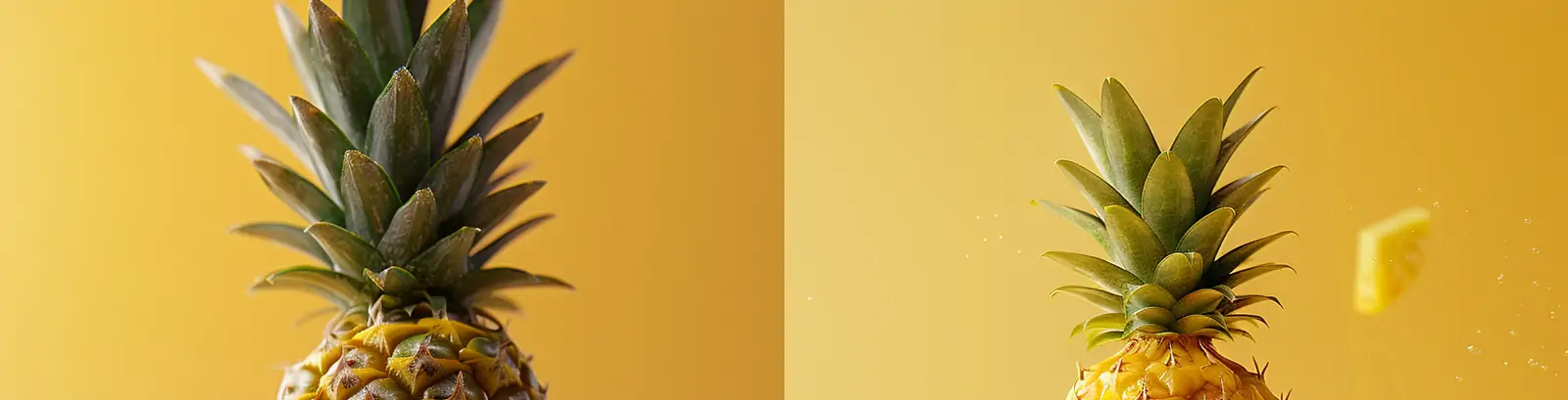 超现实主义悬浮菠萝切片飘落空间水果宣传广告摄影海报midjourney关键词咒语