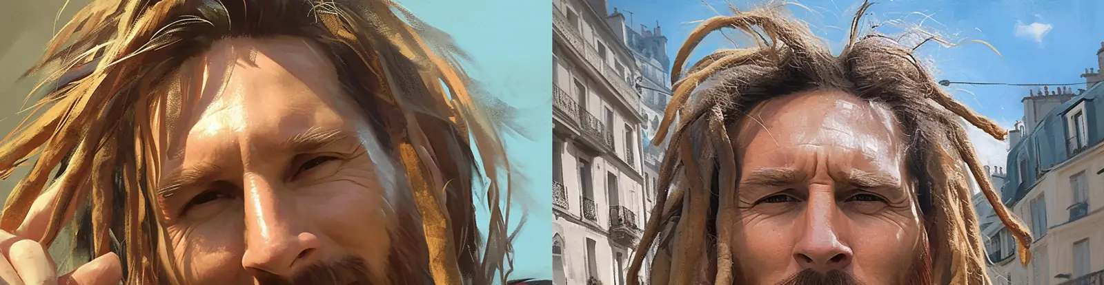 创意搞怪梅西辫子长头发真实感摄影照片海报midjourney关键词咒语