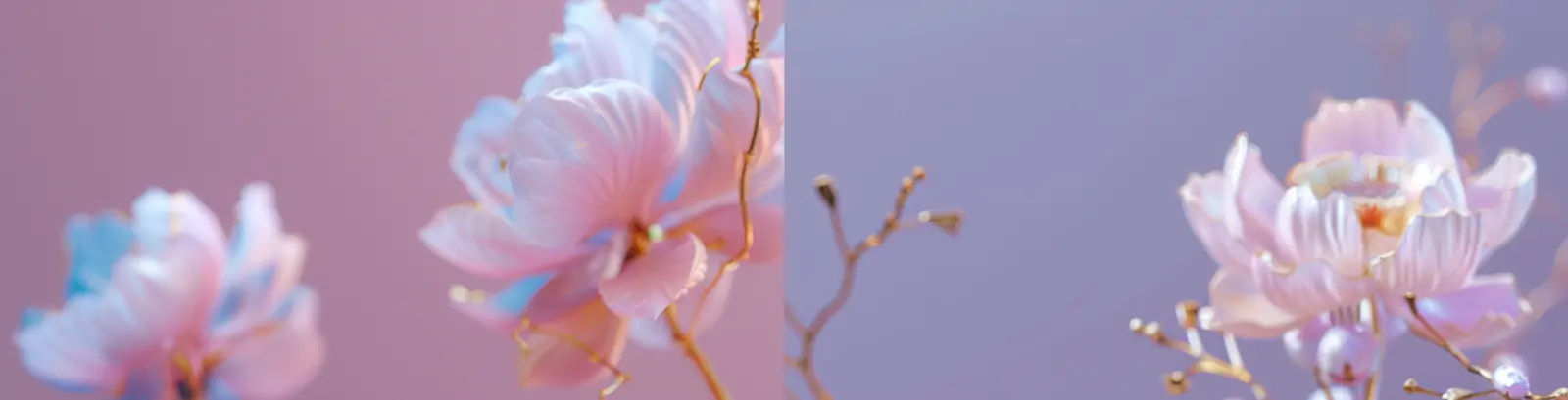 中国风粉色鲜花莲花花瓣烫金工艺珠宝装饰模型艺术摄影海报midjourney关键词咒语