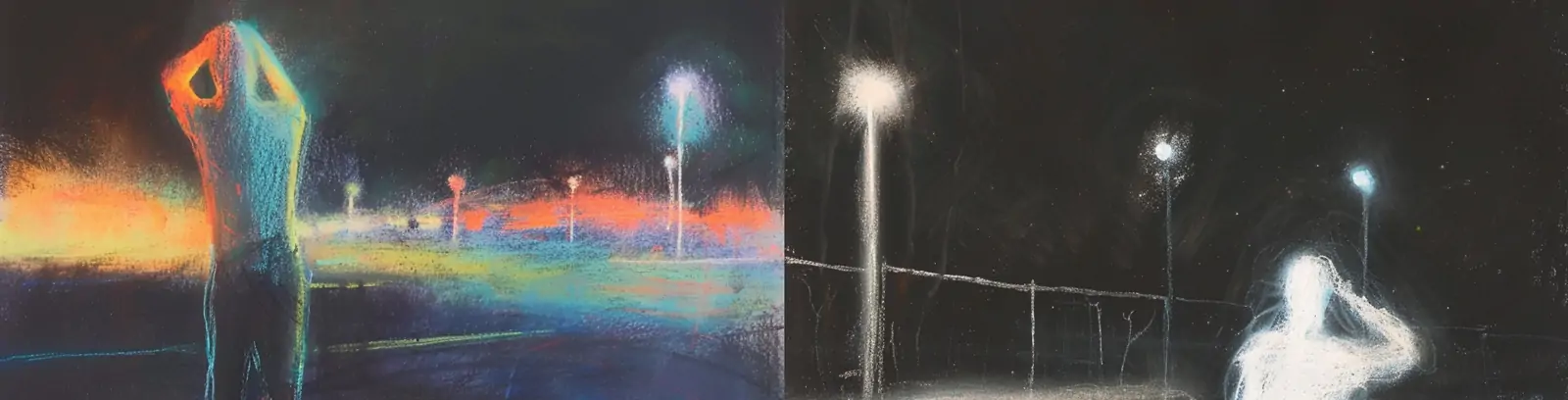 创意极简主义柔和发光模糊人物影子艺术摄影海报midjourney关键词咒语