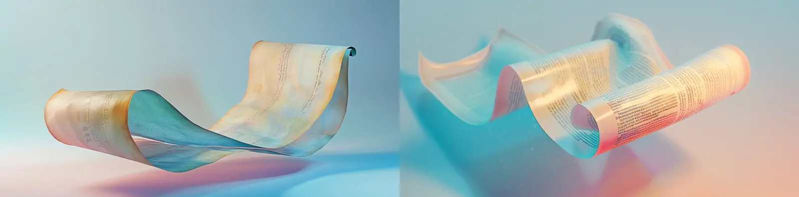 创意丝绸缎面古老文字卷轴彩虹渐变场景海报midjourney关键词咒语