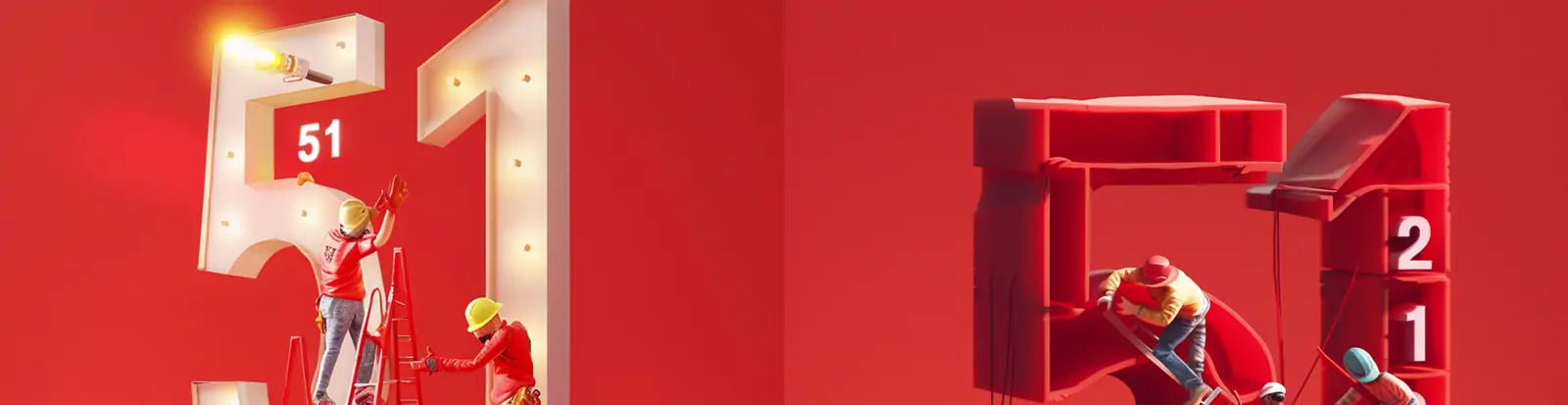 中国风红色51五一劳动节3D立体工人建设微观场景主题海报midjourney关键词咒语